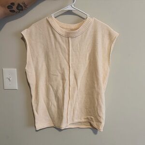 Sleeveless Tan Knit Top